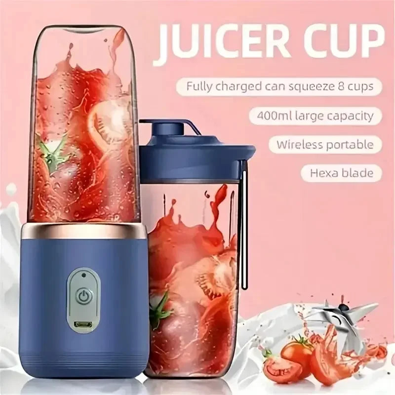 ZuGE Portable Blender Bottle Electric 6 Blades Multifunction Juice Blender Fresh Juice Smoothie Blender Ice CrushCup Food Processor