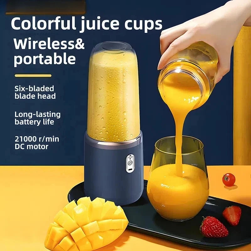 ZuGE Portable Blender Bottle Electric 6 Blades Multifunction Juice Blender Fresh Juice Smoothie Blender Ice CrushCup Food Processor